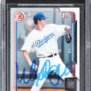 Dodgers Walker Buehler Authentic Signed 2015 Bowman Draft #46 Card BAS Slabbed