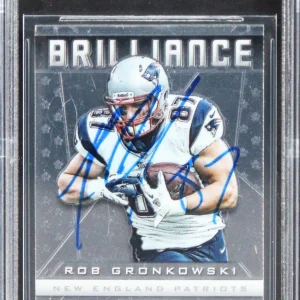 Patriots Rob Gronkowski Signed 2013 Panini Prizm Brilliance #7 Card BAS Slabbed