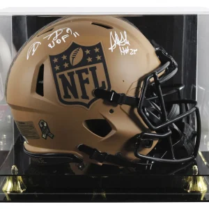 Shannon & Sterling Sharpe Signed STS II F/S Speed Proline Helmet W/ Case BAS W