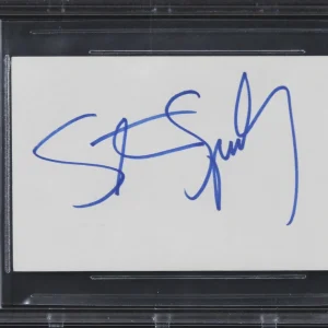 Steven Spielberg Schindler's List Authentic Signed 3x5 Index Card BAS Slabbed