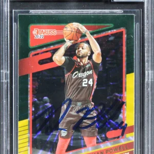 Blazers Norman Powell Signed 2021 Donruss Holo G&YL #102 Card Auto 10! BAS Slab