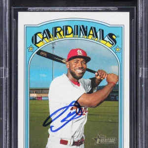 Cardinals Dexter Fowler Signed 2021 Topps Heritage #161 Card Auto 10! BAS Slab 2