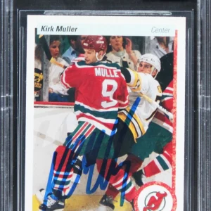 Devils Kirk Muller Signed 1990 Upper Deck #287 Card Auto Graded 10! BAS Slabbed