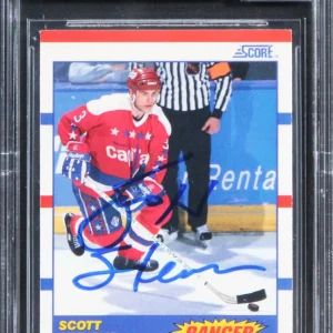 Capitals Scott Stevens Signed 1990 Score #341 Card Auto Gem Mint 10! BAS Slabbed