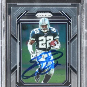 Cowboys Emmitt Smith Authentic Signed 2022 Panini Prizm #85 Card BAS Slabbed