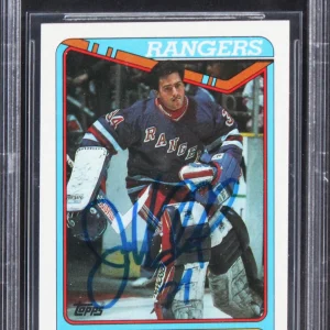 Rangers John Vanbiesbrouck Authentic Signed 1990 Topps #75 Card BAS Slabbed