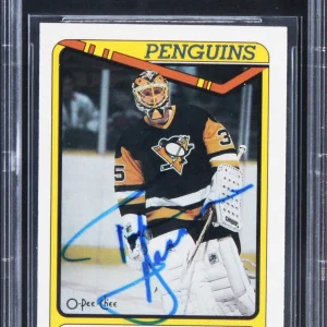 Penguins Tom Barrasso Authentic Signed 1990 O-Pee-Chee #65 Card BAS Slabbed