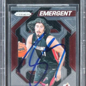 Heat Jaime Jaquez Jr. Signed 2023 Panini Prizm Em #23 Rookie Card BAS Slabbed