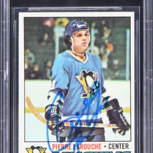 Penguins Pierre LaRouche Authentic Signed 1977 Topps #102 Card BAS Slabbed