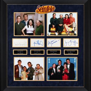 (4) Seinfeld, Alexander, Richards & Louis-Dreyfus Signed Framed Display BAS LOA