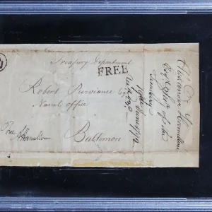 Alexander Hamilton Authentic Signed Free Frank Envelope PSA/DNA Slabbed