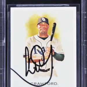 Rays Carl Crawford Signed 2010 Topps Allen & Ginter #67 Card BAS Slabbed