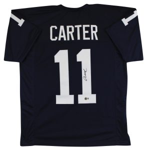 Penn State Abdul Carter Authentic Signed Navy Blue Pro Style Jersey BAS Witness