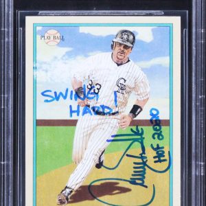 Rockies Larry Walker "w/ 2x Insc" Signed 2003 Upper Deck PB RB #24 Card BAS Slab