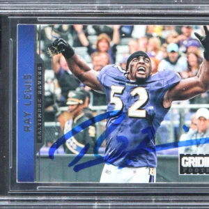 Ravens Ray Lewis Signed 2012 Gridiron #17 Card Auto Graded Mint 10! BAS Slabbed