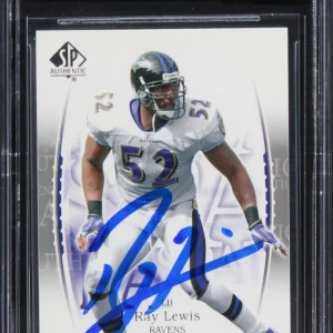 Ravens Ray Lewis Signed 2003 SP Authentic #57 Card Auto Graded 10! BAS Slabbed