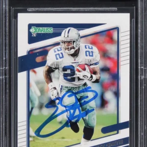 Cowboys Emmitt Smith Signed 2021 Donruss #200 Card Auto Graded 10! BAS Slabbed