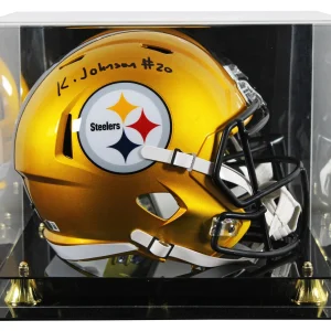 Steelers Kaleb Johnson Signed Flash Full Size Speed Rep Helmet W/ Case BAS Wit