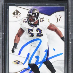 Ravens Ray Lewis Signed 2009 SP Authentic #66 Card Auto Graded 10! BAS Slabbed