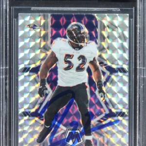 Ravens Ray Lewis Signed 2022 Panini Mosaic #19 Card Auto Graded 10! BAS Slabbed