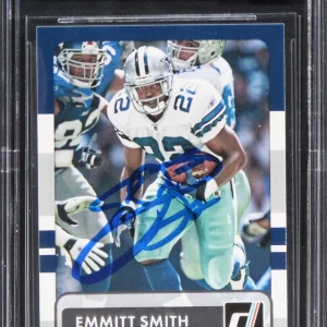 Cowboys Emmitt Smith Signed 2015 Donruss #167 Card Auto Graded 10! BAS Slabbed