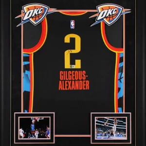 Thunder Shai Gilgeous-Alexander Signed Black Nike Framed Jersey BAS #BS78077