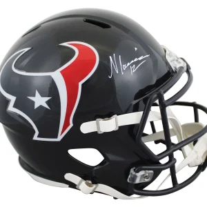 Texans Nico Collins Authentic Signed Full Size Speed Rep Helmet BAS Witnessed 1