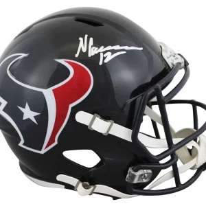 Texans Nico Collins Authentic Signed Full Size Speed Rep Helmet BAS Witnessed 2