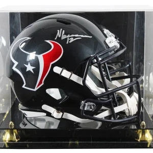 Texans Nico Collins Signed Full Size Speed Rep Helmet W/ Case BAS Witnessed 2
