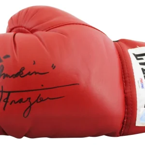 Muhammad Ali & Joe Frazier Signed Red Everlast Boxing Glove BAS LOA #AE13631