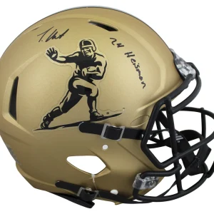 Travis Hunter "24 HT" Signed Heisman Logo Full Size Speed Proline Helmet BAS Wit