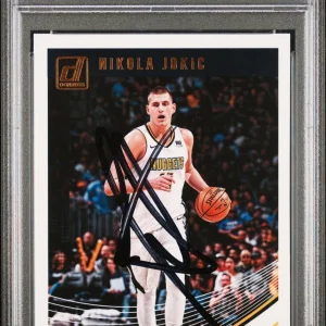 Nuggets Nikola Jokic Authentic Signed 2018 Panini Donruss #100 Card PSA Slabbed