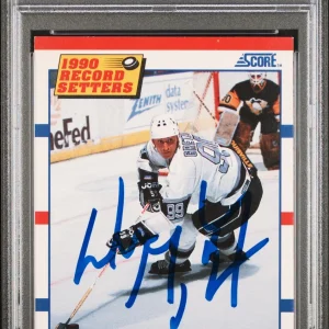 Oilers Wayne Gretzky Signed 1990 Score #347 Card Auto Graded 10! PSA/DNA Slabbed