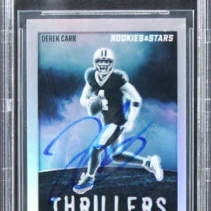 Saints Derek Carr Signed 2023 Rookies & Stars Thrillers Silver #21 Card BAS Slab