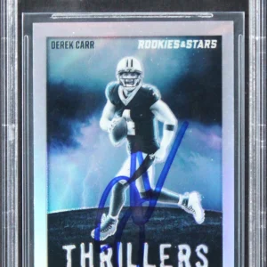 Derek Carr Signed 2023 Rookies & Stars Thrillers Silver #21 Card BAS Slabbed 2