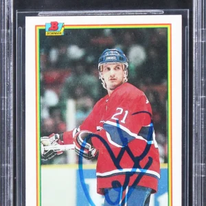 Canadiens Guy Carbonneau Authentic Signed 1990 Bowman #44 Card BAS Slabbed