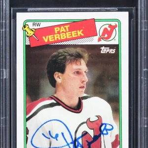 Devils Pat Verbeek Authentic Signed 1988 Topps #29 Card BAS Slabbed 2
