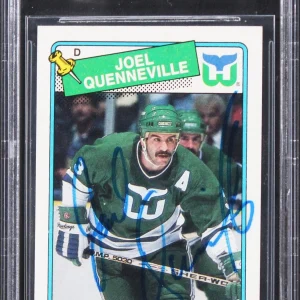 Whalers Joel Quenneville Authentic Signed 1988 Topps #3 Card BAS Slabbed