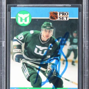 Whalers Ron Francis Authentic Signed 1990 Pro Set #105 Card BAS Slabbed