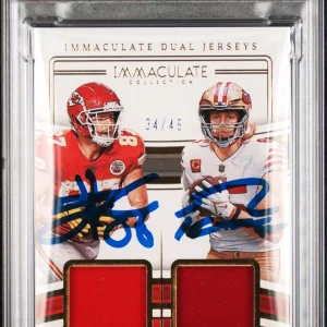 Travis Kelce & George Kittle Signed 2023 IDJ #IDJTKGK Card Auto 9 PSA Slabbed 1
