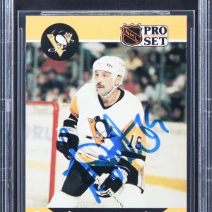Penguins Bryan Trottier Authentic Signed 1990 Pro Set #511 Card BAS Slabbed