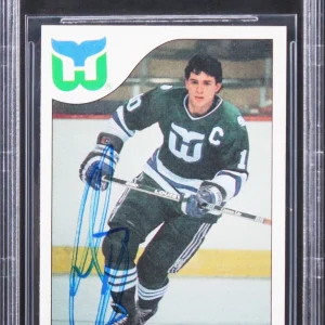Whalers Ron Francis Authentic Signed 1985 Topps #140 Card BAS Slabbed