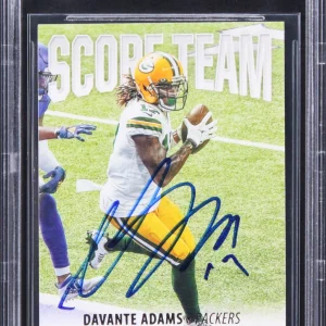 Packers Davante Adams Authentic Signed 2021 Score Team #13 Card BAS Slabbed