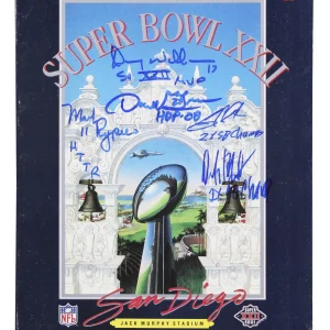 Washington (5) Rypien, Williams, Green, Clark, Manley Signed SB XXII Program BAS