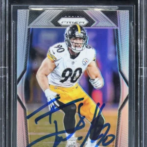 Steelers T.J. Watt Signed 2017 Panini Prizm #216 Rookie Card Auto 10 BAS Slabbed