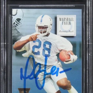 Colts Marshall Faulk Signed 1994 Skybox Premium #158 RC Card Auto 10 BAS Slabbed