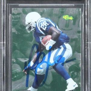 Marshall Faulk Signed 1995 Images Four Sport Previews #IP3 Card Auto 10 BAS Slab