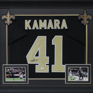 Alvin Kamara Authentic Signed Black Framed Pro Style Jersey BAS Witnessed