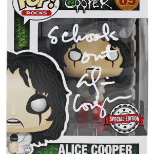 Alice Cooper "Schools Out" Signed Funko Pop Vinyl Figure #69 w/ White Sig BAS W