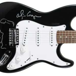 Alice Cooper Signed Black Electric Guitar w/ Self Portrait Sketch BAS Witnessed